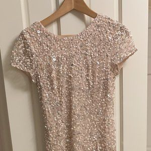 Adrianna Papell Pink Sequined Formal Dress, Size 4
